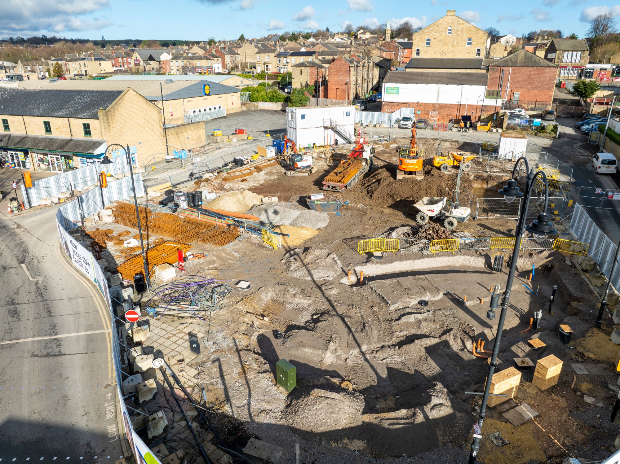 Heckmondwike Bus Station Construction Drone Feb 25 2