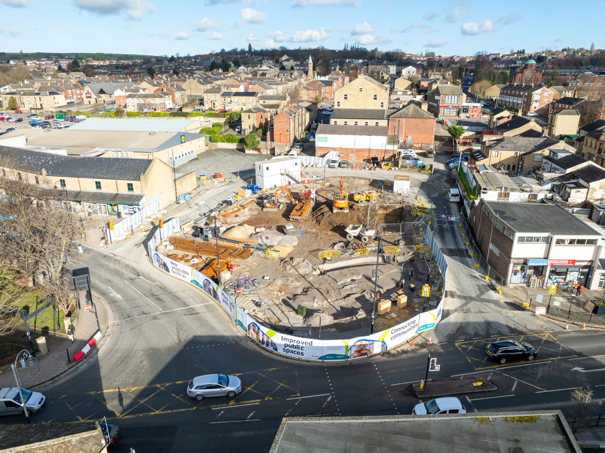 Heckmondwike Bus Station Construction Drone Feb 25