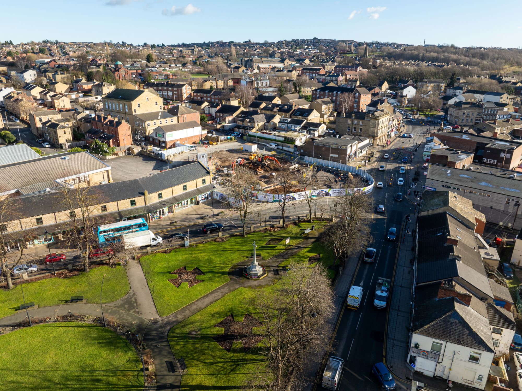 Heckmondwike Bus Station Construction Drone Feb 25 4